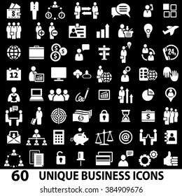 Set Of 60 Business Icons. White And Black. Business Icons Set. Business Icons Illustration. Business Icons Set Jpeg