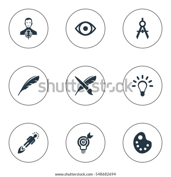 Set Of 9\
Simple Visual Art Icons. Can Be Found Such Elements As\
Entrepreneur, Dividers, Performance And\
Other.