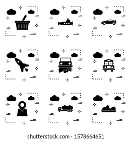 Set of 9 Universal Pixel Perfect Icons for your project