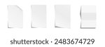 Set of A4 sized sheets of paper isolated on white background. 