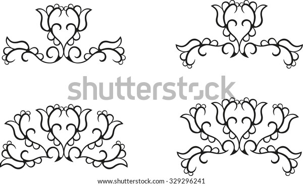 Set of abstract flower\
elements