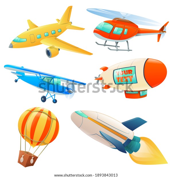 Set Air Transportation Various Types Air Stock Illustration 1893843013 ...