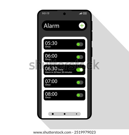 Set alarm mobile application concept design