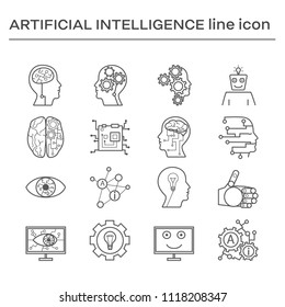 Set Of Artifical Intelligence Icons.