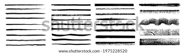 Set of\
artistic pen brushes. Vintage doodle underlines. Hand drawn grunge\
strokes. Scribble marker borders, sketch underlines.  Set of black\
strokes. Ink brush drawing. Isolated.\
