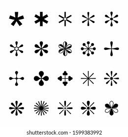 A Set of asterisks on the white background