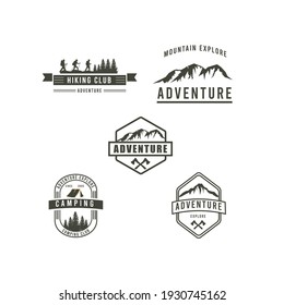 Set of Badges Mountain Explore Logo