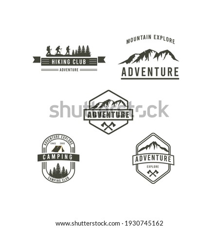 Set of Badges Mountain Explore Logo
