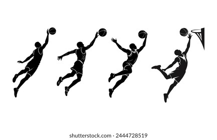 Set of basketball player slam dunk - Powered by Shutterstock