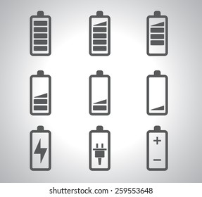 Set Battery Charge Level Indicators Stock Illustration 259553648 ...