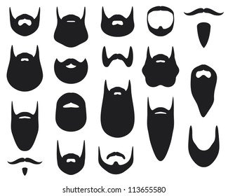 set of beard silhouettes 