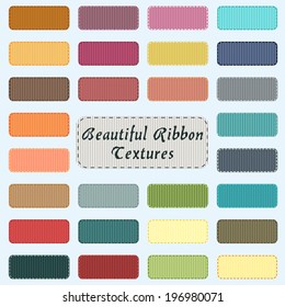 Set Of Beautiful Grosgrain Ribbon Textures