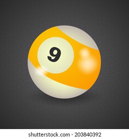set of billiard balls, billiards, ball number 9