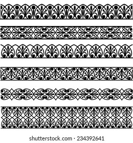 Set Black Borders Isolated On White Stock Vector (Royalty Free ...