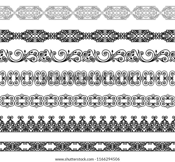 Set Black Borders On White Background Stock Illustration 1166294506