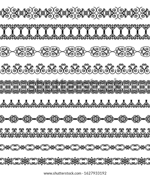 Set Black Borders On White Background Stock Illustration 1627933192 ...