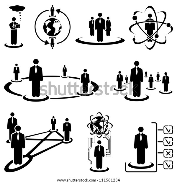 Set Black People Icons On White Stock Illustration 111581234