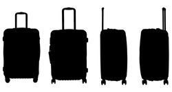 Set, Black Suitcase Silhouette, White Background
