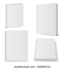 Set Of Blank Books Front View Cover White