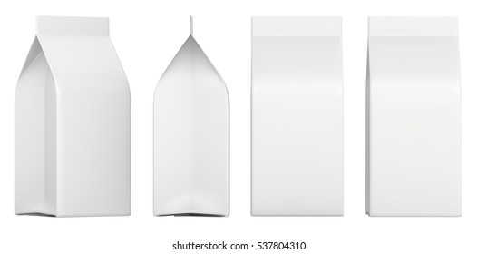 Set Of Blank Boxes. Retail Package Mockup. Isolated On White. 3d Rendering