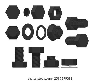 set of bolt and nut