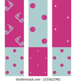 Set Of Bookmarks 20*5 Mm In Pillow Talk Design. 