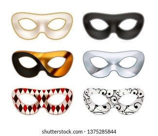 Set Bright Colorful Masquerade Masks Isolated Stock Illustration ...