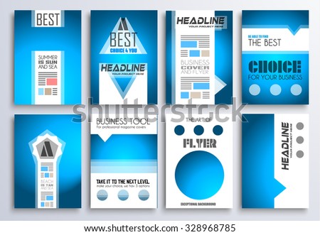 set brochure flyers layout templates you stock illustration