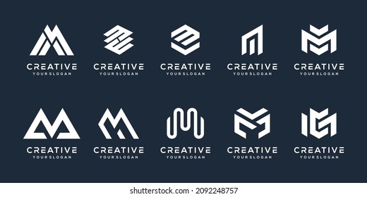 Set Bundle Letter M Logo Design Stock Illustration 2092248757 ...