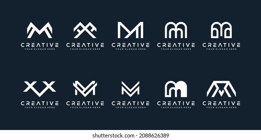 Set Bundle Monogram Letter M Logo Stock Illustration 2088626389 ...