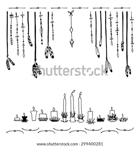 Set of candles, hand drawn. Stock photo © 