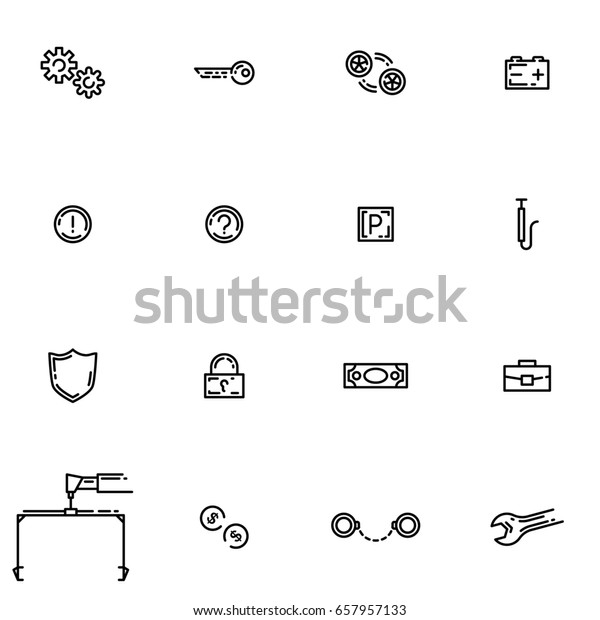 Set of\
car insurance and protection outline \
icons.