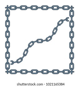 set of cartoon chains for design - frame and parts