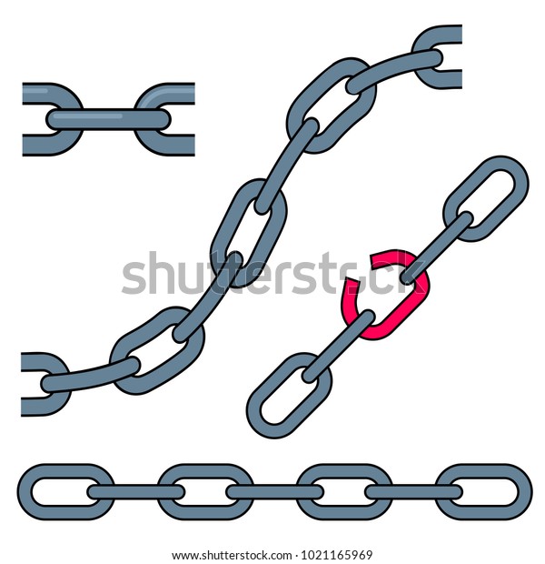 Set Cartoon Chains Design Frame Parts Stock Illustration 1021165969