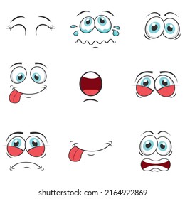 Set Cartoon Eyes Face Icon Expressions Stock Illustration 2164922869 ...