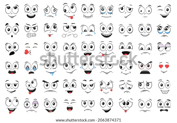 Set Cartoon Faces Illustration Stock Illustration 2063874371 | Shutterstock