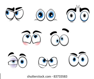 Set Cartoon Eyes Stock Vector (Royalty Free) 123627403 | Shutterstock