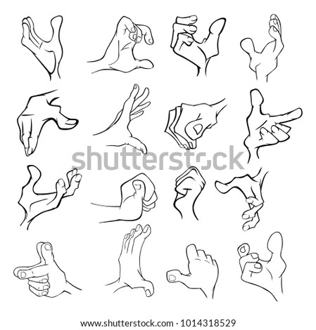 A Set of Cartoon Illustrations. Hands with Different Gestures for you Design