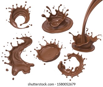 set chocolate cocoa splash