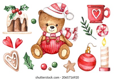 christmas teddy bear clipart