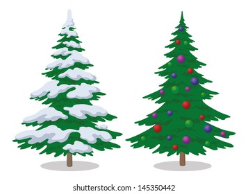 christmas trees in snow clip art