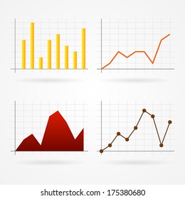 Set Clean Infographics Graphs Warm Colors Stock Illustration 175380680 ...