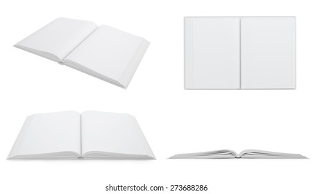 Set Collection Open White Blank Book Stock Illustration 273688286 Set Collection Open White Blank 260nw 273688286