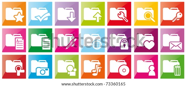 Set Color Folder Buttons Icons Stock Illustration 73360165 | Shutterstock