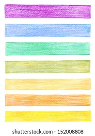 Set Of Color Pencil Graphic Elements