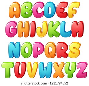 Set Colorful Alphabets Letter On White Stock Illustration 1211794552 ...