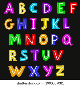 Neon Light Alphabet Vector Font Neon Stock Vector (Royalty Free ...