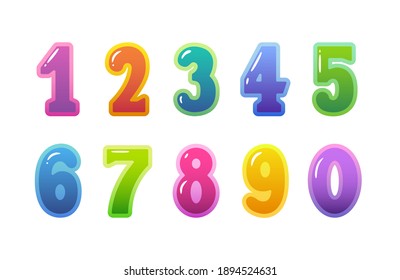 Rainbow Font 123 Jelly Numeral Alphabet Stock Vector (Royalty Free ...