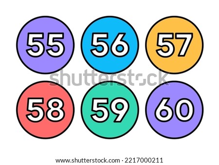 Set of colorful numeric digits in round shape, colorful numeric digits for primary kids, one to hundred colorful digits, handbook for kids, colorful flashboards for kids, one to ten counting