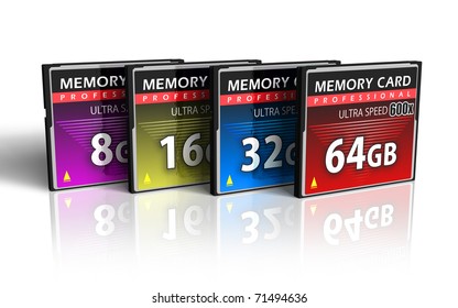 Set Of CompactFlash Memory Cards